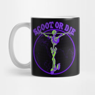 Scoot or Die - Retro Y2K 2000's Scooter Nostalgia Purple Green Mug